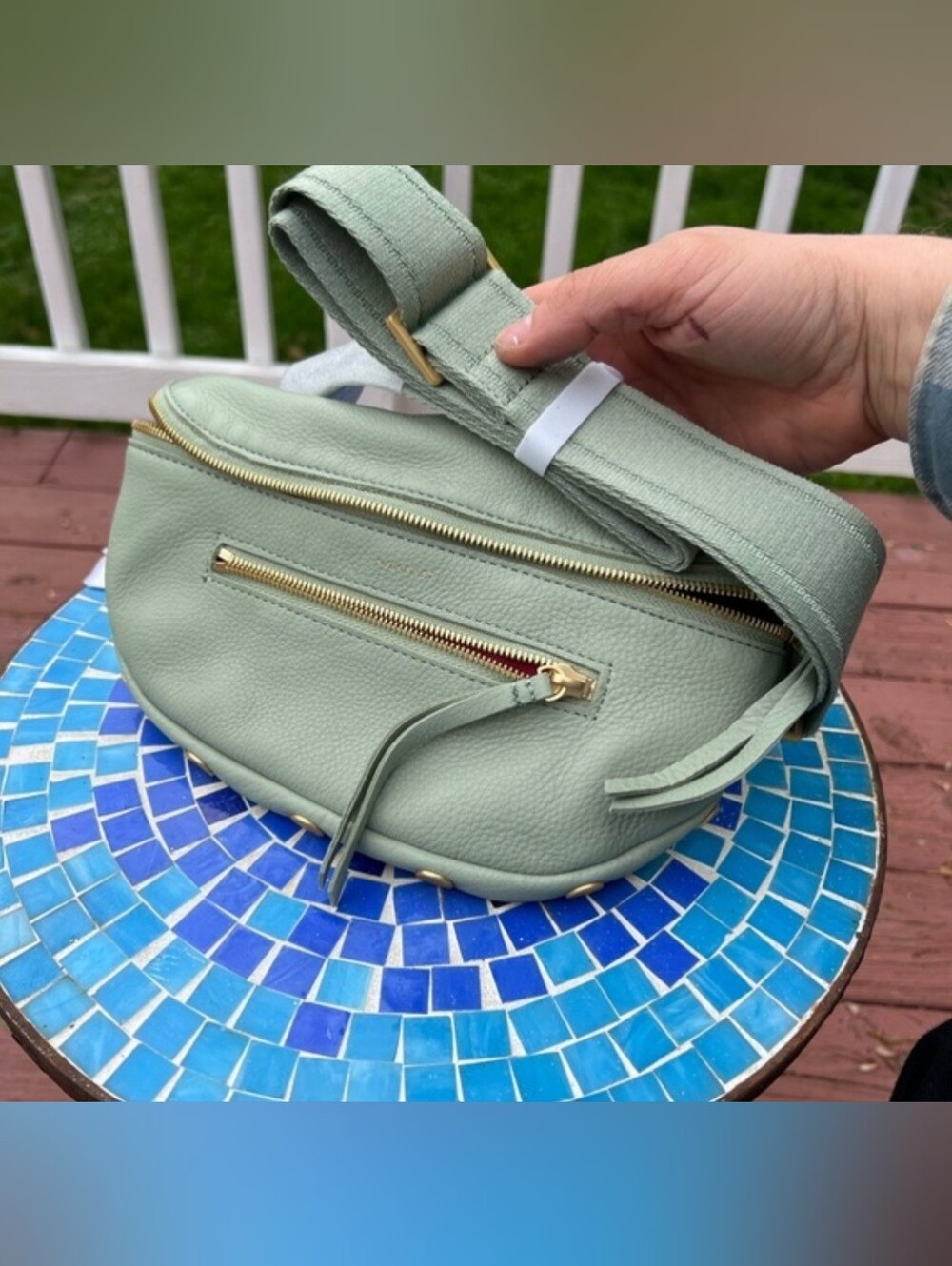NWT Hammitt Charles Medium Crossbody Bag - Cypress Sage / Brushed Gold!
